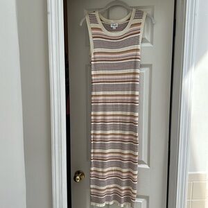 Le Lis Striped ribbed knit dress